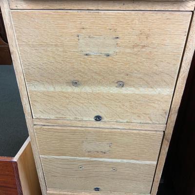 Lot 108 | Stripped-Down Oak Filing Cabinet