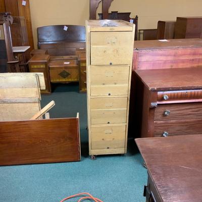 Lot 108 | Stripped-Down Oak Filing Cabinet
