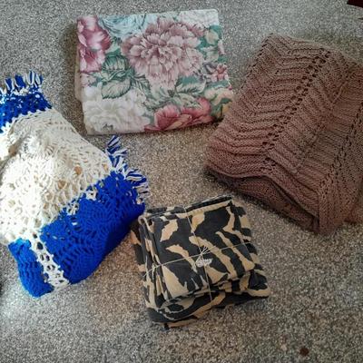 Full size sheet set, rose body pillow case and two Afghan throw blankets