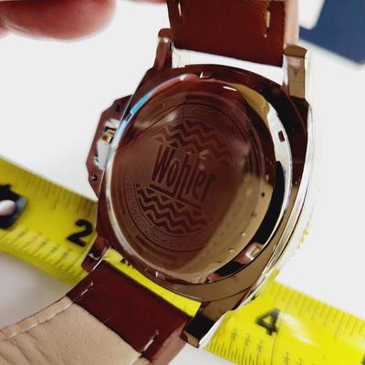 NEW WOHLER LEATHER BAND  MANHATTAN WATCH W/ ORIGINAL BOX