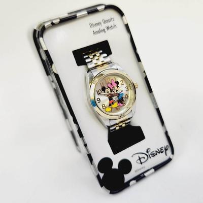 NEW DISNEY MICKEY & MINNIE WATCH - SILVER TONED W/ ORIGINAL PACKAGING
