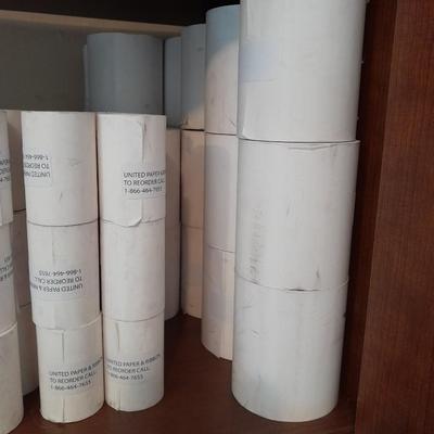 23 Large rolls, and 62 small rolls of NEW receipt paper