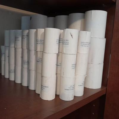 23 Large rolls, and 62 small rolls of NEW receipt paper