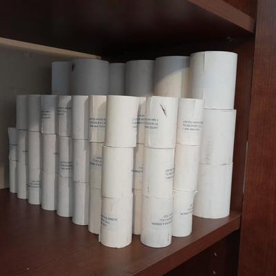 23 Large rolls, and 62 small rolls of NEW receipt paper