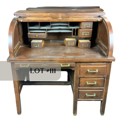 Lot 111 | Roll-Top Postmanâ€™s Desk
