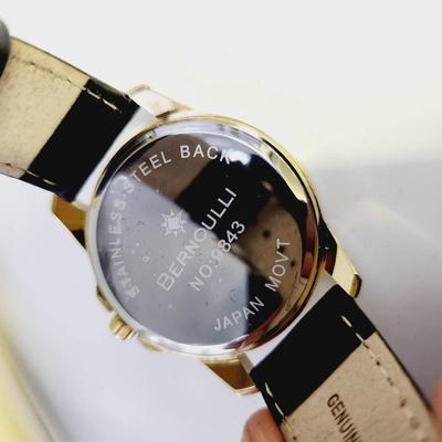 NEW LEATHER BAND  BERNOUILLI FAUN II WATCH W/ ORIGINAL BOX