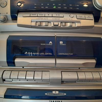 jWIN JX-CD3400 WORKING Stereo system remote 3 disk cd/cassette/tuner/ turntable