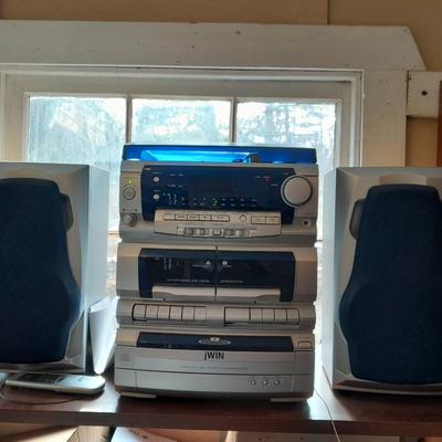 jWIN JX-CD3400 WORKING Stereo system remote 3 disk cd/cassette/tuner/ turntable
