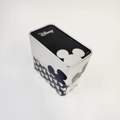 NEW DISNEY MICKEY MOUSE BLUE FACE BLACK LEATHER BAND WATCH W/ ORIGINAL PACKAGING