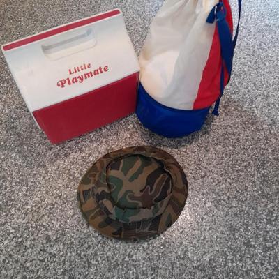 Perfect setup for a day on the river! Cooler, Bag, and a hat!