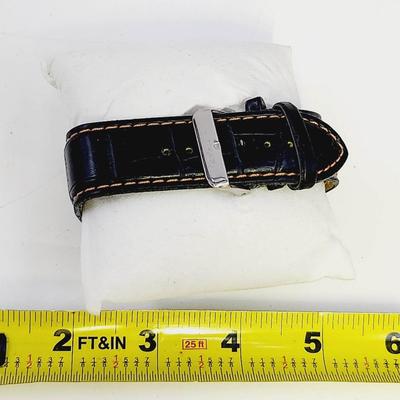 MONTRES CARLO BLACK LEATHER ORANGE FACE WATCH W/ ORIGINAL PACKAGING