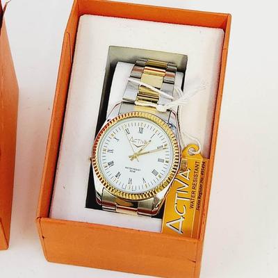NEW ACTIVA SILVERTONED & GOLDTONED WHITE FACED WATCH IN ORIGINAL PACKAGING