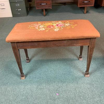 Lot 115 | Antique Needlepoint Piano Bench