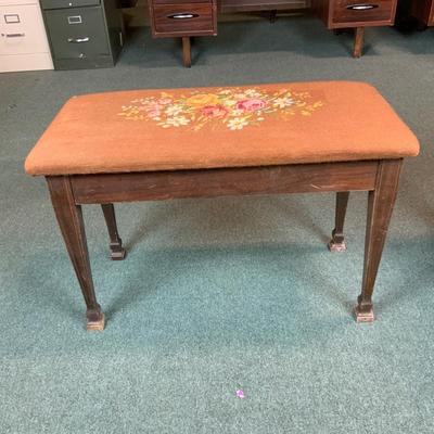 Lot 115 | Antique Needlepoint Piano Bench