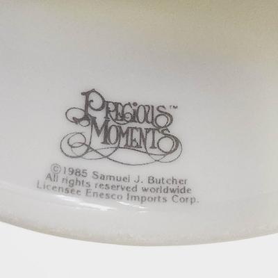 ENESCO PRECIOUS MOMENTS PORCELAIN BELL "HE LEADETH ME" 1985 GOLD TRIM