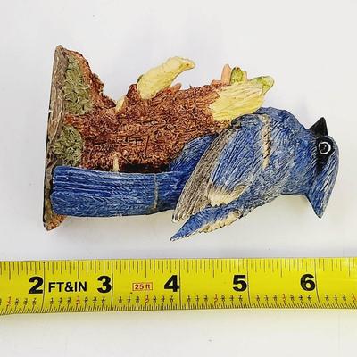 BEAUTIFUL BLUE BIRD RESIN FIGURINE