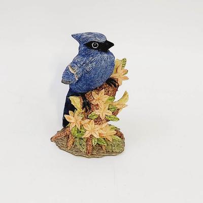 BEAUTIFUL BLUE BIRD RESIN FIGURINE