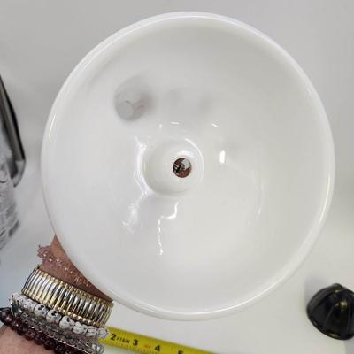 ANTIQUE MILK GLASS JUICER W/ ATTACHMENTS