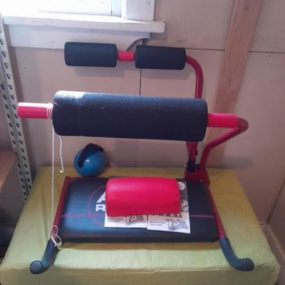 AB Revolutionizer Exercise machine and weighted strap on ball