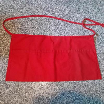 Three vintage aprons, Cacharel napkins, and two table cloths