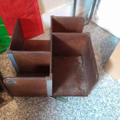 230 paper stencils, Lazy Susan style Desk organizer, felt lined box and Dissection kit case