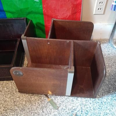 230 paper stencils, Lazy Susan style Desk organizer, felt lined box and Dissection kit case