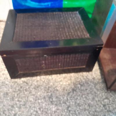 230 paper stencils, Lazy Susan style Desk organizer, felt lined box and Dissection kit case