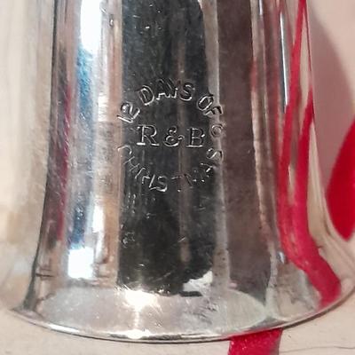 6 Reed & Barton 12 days of Christmas Bells and new/ vintage looking girl gift box ornaments