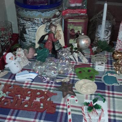 Christmas Decorations, Drinking glasses, Tins, ornaments and more