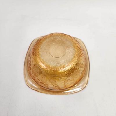 VINTAGE IRIDESCENT PEACH FLORAGOLD BOWL