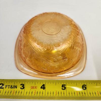 VINTAGE IRIDESCENT PEACH FLORAGOLD BOWL