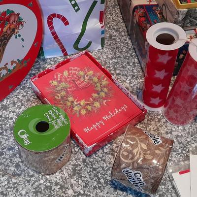 Christmas wrapping, Ribbon, boxes, bags and more