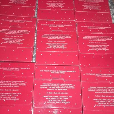 AVON 12 Days of Christmas ornaments, and other AVON holiday decorations