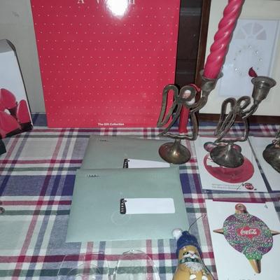 Light up JOY Christmas, New C7 bulb lights, metal candle holders, metal deer and sleigh ornaments, stockings and more