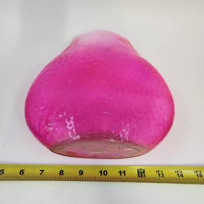 STUNNING BUMPY PINK GLASS VASE