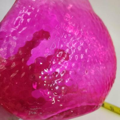 STUNNING BUMPY PINK GLASS VASE