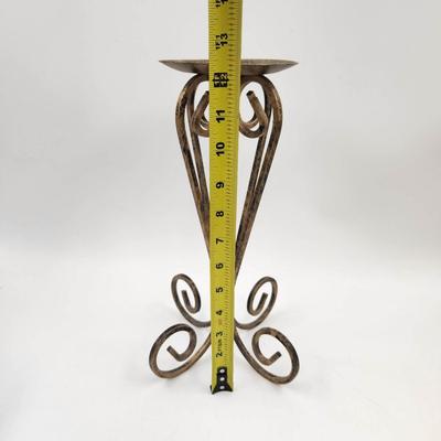 TALL WROUGHT IRON CANDLE HOLDER