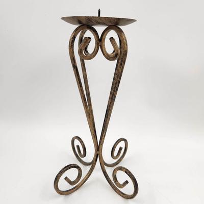 TALL WROUGHT IRON CANDLE HOLDER