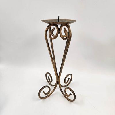 TALL WROUGHT IRON CANDLE HOLDER