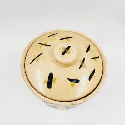 VINTAGE SUNFLOWER STONEWARE CROCK