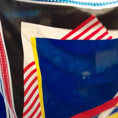 Silk scarves, Blue gloves, vintage glove-bath, a hand fan, and lenox vase