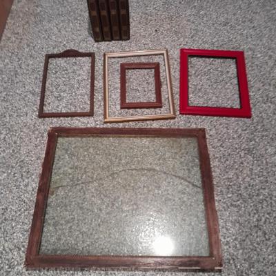 Vintage wood picture frame with glass and some without glass