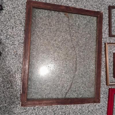 Vintage wood picture frame with glass and some without glass
