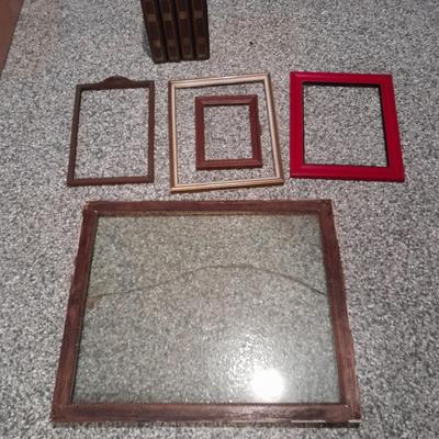 Vintage wood picture frame with glass and some without glass