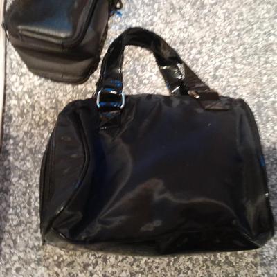 Purses, black leather purse, leather phone belt clip case, London cloth shopping bag, and more