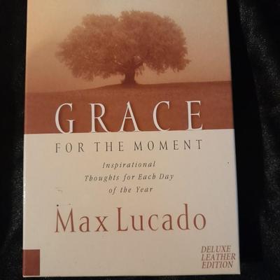 Religious books, and a Bible in wooden box