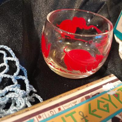 Decks of collectable cards, Dish full of Mica, and an assortment of trinkets and treasures