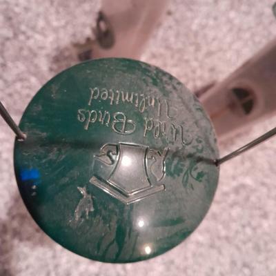 Three Wild Bird's Unlimited metal roofed thick plastic Bird feeders