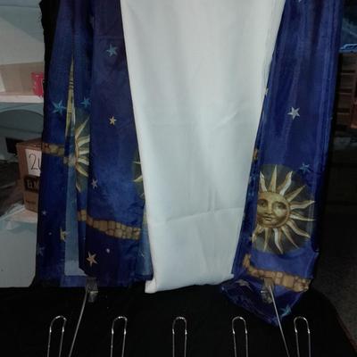 Celestial Shower curtains, and a white shower curtain with over the door hanger