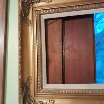 Beautiful Gold toned 12 x 16" vintage picture frame with carved design